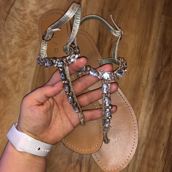 LIKE NEW JEWELED SANDALS - Picture 1 of 6